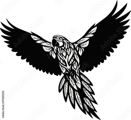 Flying Parrot Silhouette Vector