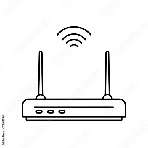 Illustration of a wifi router with signal indicator on transparent background