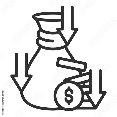 Reduction Icon Single Vector Collection 