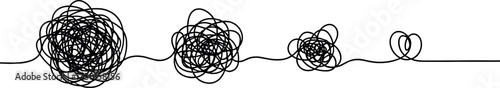 Abstract depiction of tangled lines symbolizing complexity, chaos, and the journey toward clarity and order from disorder