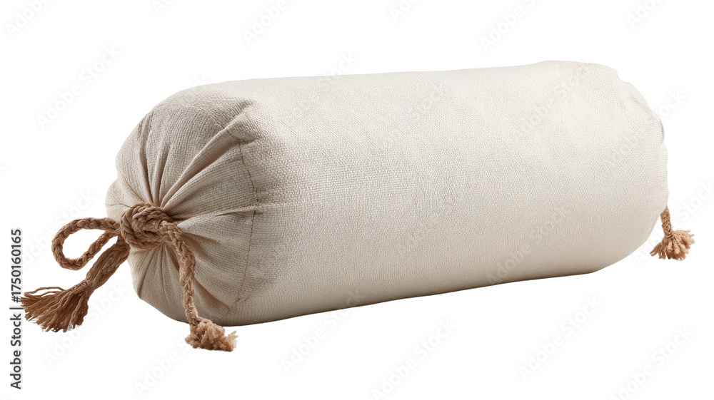 Fototapeta premium Yoga bolster pillow on white background