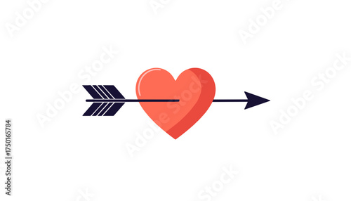 Cupid's arrow piercing the heart, symbolizing love and romance