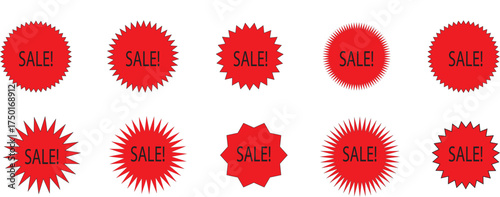  Red Sale Labels Collection for Promotions and Discounts
