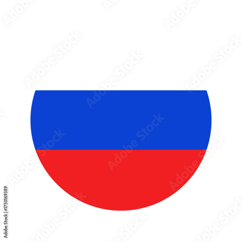 National flag of Russia. Russian flag shaped as circle. Vector illustration.	