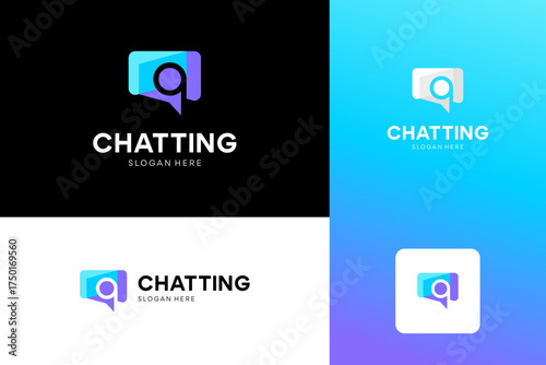 Talk logo with initial letter A icon design. Modern chat consulting logo template.