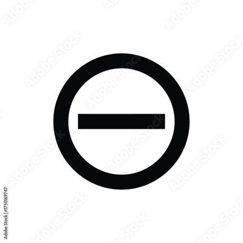 Simple black and white image depicting a prohibition or do not enter sign