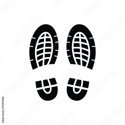 Two boot prints clearly defined a dark and striking silhouette