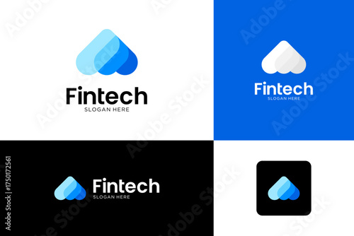 Modern financial logo design template. Abstract initial letter A shape. Usable for business financial and banking.