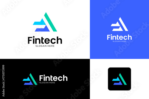 Right arrow logo design template. Initial letter A with geometric arrow shape logo.