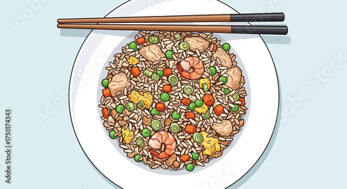 Fried rice vector