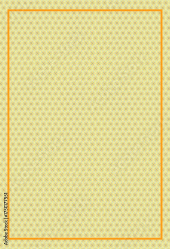 Minimalist Yellow Background with Geometric Pattern and Orange Border