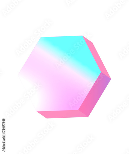Abstract 3D Hexagonal Shape with Gradient Colors