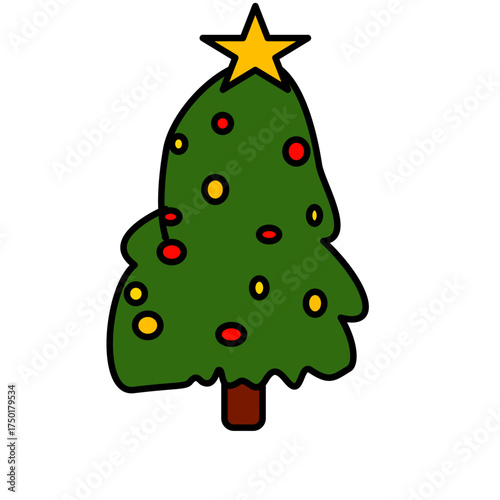Merry Decorative Christmas Tree Art Design