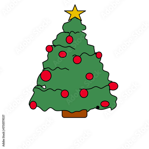 Bright Christmas Tree Illustration for Holidays