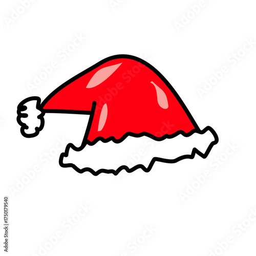 Classic Santa Hat Christmas Illustration