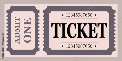 Vector empty ticket template. Isolated modern coupon mockup for travelling, movie, theater, airplane. Blank white tickets, icon. Concert, festival, event admit layouts.