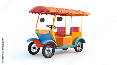 classic mini car with beautiful colors