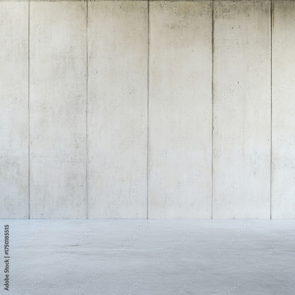 Naklejka premium Minimalist Concrete Wall and Floor, Interior , Architecture