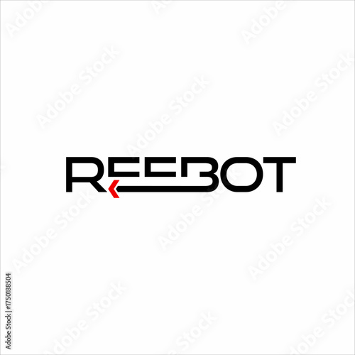 The design of the word "Reebot" with an arrow symbol on the letter B.