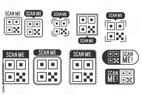 Scan Me QR Code Icon collection for your business