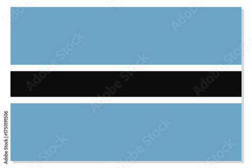 Flag of Botswana. National symbol in official colors. Template icon. Abstract vector background.