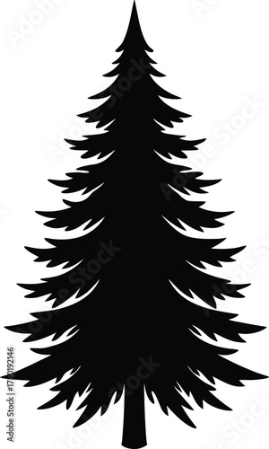 Silhouette of a conical spruce tree vector illustration