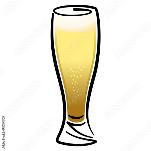 Beer Glass With Bubbly Head And Elegant Shape For Celebrations And Social Moments