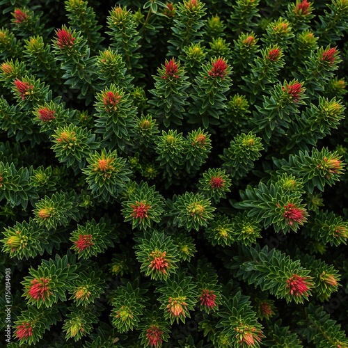 Vibrant green foliage provides a stunning backdrop for delicate, colorful blossoms, showcasing the beauty of nature's growth and renewal ,delicate ,verdant ,petal
