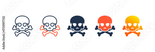 Toxic Symbol icon set multiple style collection