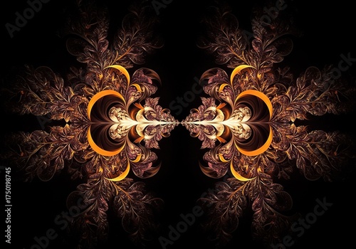 Intricate floral ornaments showcasing delicate botanical patterns, perfect for elegant design projects and decorative accents. Beautiful detail ,organic ,retro ,decorative