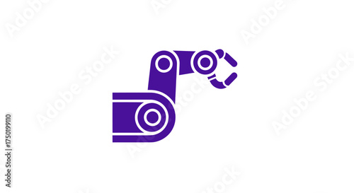 Purple robotic arm graphic