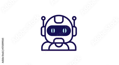 A minimalist outlined robot with antenna