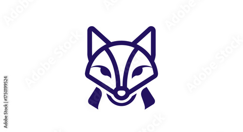 Stylized fox head illustration with bold outlines on a white background