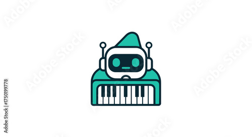 Synth-playing robot with hat