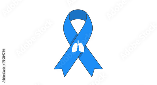 Show Your Support for Lung Health with This Powerful Blue Ribbon Symbol, Helping to Spread Awareness and Offer Hope for a Brighter, Healthier Future