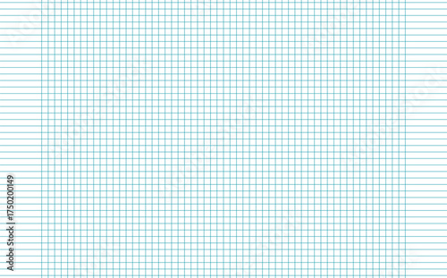 Graph paper. Printable squared grid paper with color horizontal lines. Geometric background for school, textures, notebook, diary. Realistic lined paper blank size reversal A5.