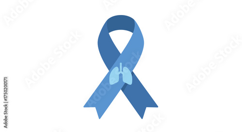 Show your support with this symbolic light blue ribbon featuring lungs, perfect for raising awareness for lung cancer and pulmonary fibrosis research campaigns