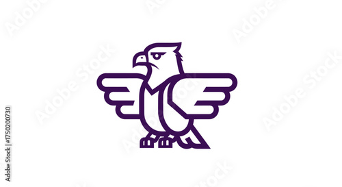 Stylized purple eagle with open wings