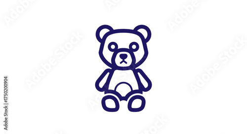 Stylized teddy bear icon on white