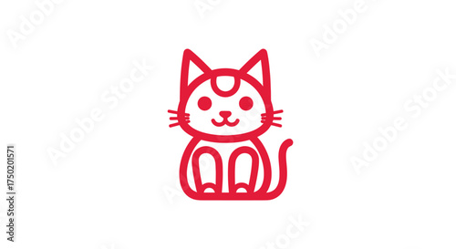 Cartoon red kitty icon