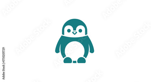 Cartoon penguin on white background