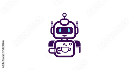Coffee-loving robot icon