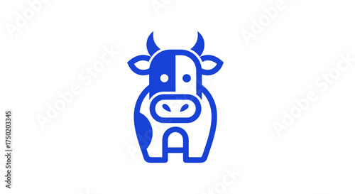 Stylized blue cow icon