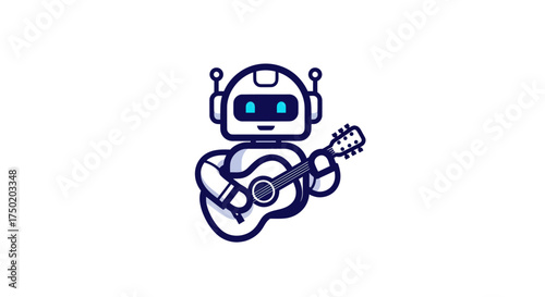 Robot plays guitar