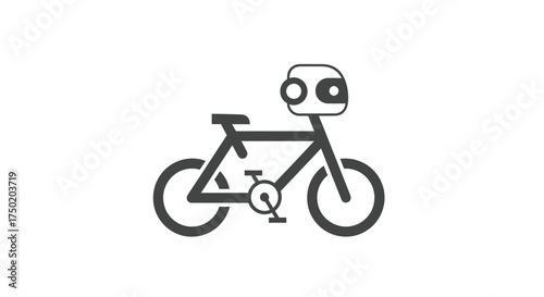Stylized bike with helmet graphic