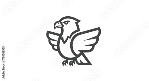 Stylized line drawing of an eagle spreading its wings
