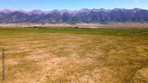 Aerial Footage of the Sangre de Cristo Range along the Rio Grande Rift in Colorado, USA