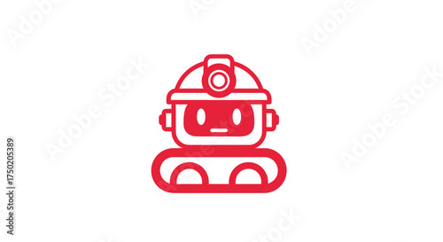 A red robot miner