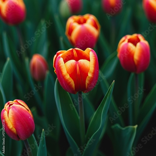 Vibrant spring blossoms unfurl in a lush garden, showcasing delicate petals and brilliant hues under bright natural light ,outdoors ,bloom ,serene