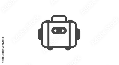 Simple, outlined luggage icon